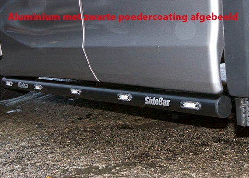 [82SSA205] Aluminum SideBars for Scania R&S NextGen Tag Axle 6x2 | Wheelbase 3550mm | 5 Amber LEDs | 2019+