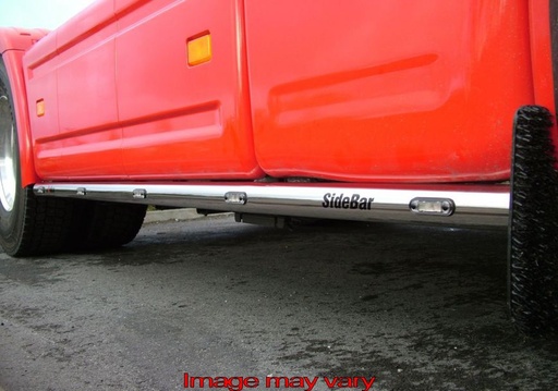 [82SSS07] Stainless Steel SideBars for Scania 4 Series & R1 4x2 | Wheelbase 3700mm | 5 Amber LEDs