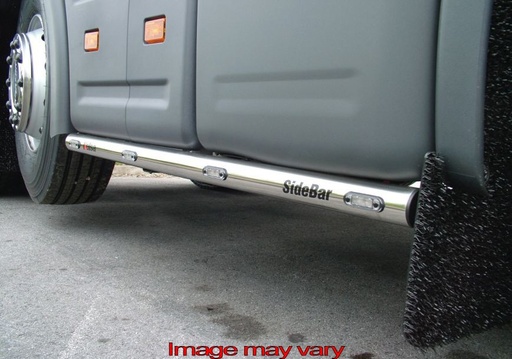 [82SSS08] Stainless Steel SideBars for Scania 4 & R Series 6x2 Midlift | 4 Amber LEDs