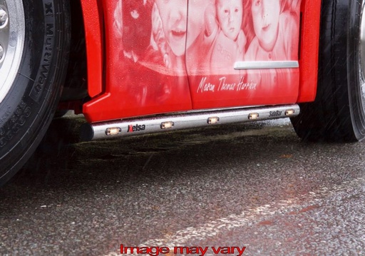 [SSS21] Stainless Steel SideBars for Scania R&S NextGen 6x2 Midlift | Wheelbase 4050mm & 4150mm | Amber LEDs | up to 2018