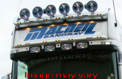 [82SVA07/A] VisorBar Aluminum Scania 4/R Series Topline- 5 Amber LEDs
