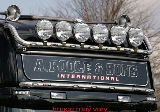 [SVS07/W] Stainless Steel VisorBar for Scania 4 & R Series Topline | 5 White LEDs