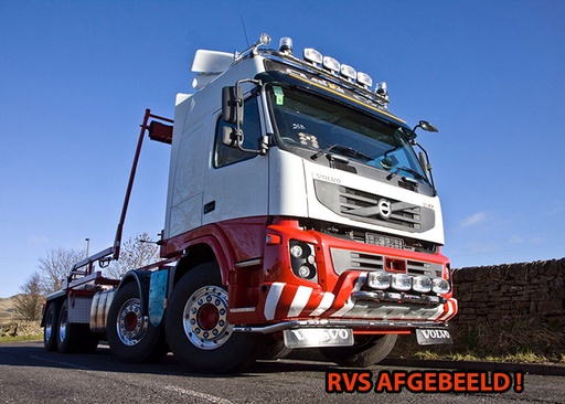 [82VLA08/W] Aluminum LoBar - Volvo FMX EURO 6 | 5 White + 2 Amber LEDs