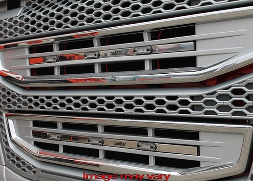 [82VLEDS01/A] Stainless Steel LedBar for Volvo FM/FH4/4B | 3 Amber LED