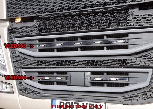 [82VLEDS05/W] St. Steel LedBar 5 white LEDs - Volvo FH4 / FM EURO 6