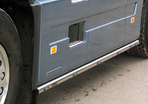 [VSS02L] SideBar Edelstahl mit 5 gelben LEDs - Linke Seite - Volvo FH/FM2/3/4 | 3800mm Radstand