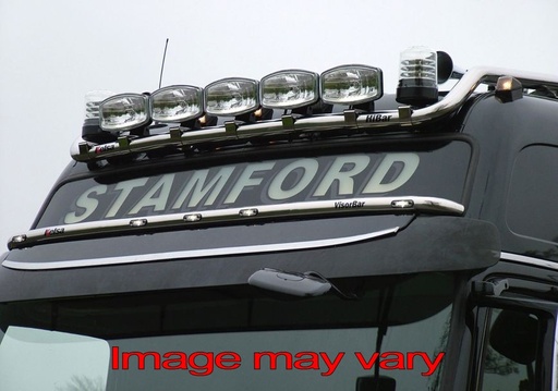 [82VVS02/W] Stainless Steel VisorBar for Volvo FM/FH3 | 5 White LEDs