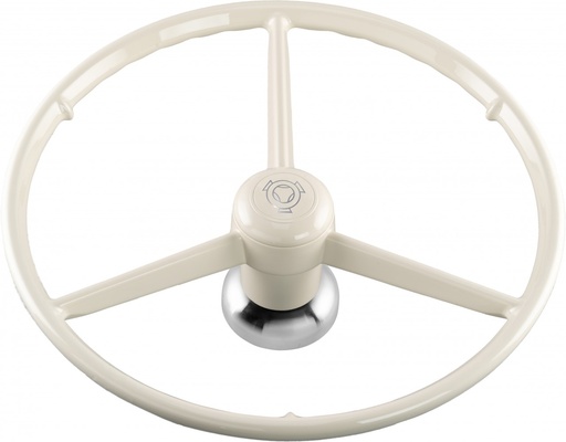 [500902] 3-Spoke Steering Wheel for Scania R Series Steamline & NextGen | White with Vabis Logo