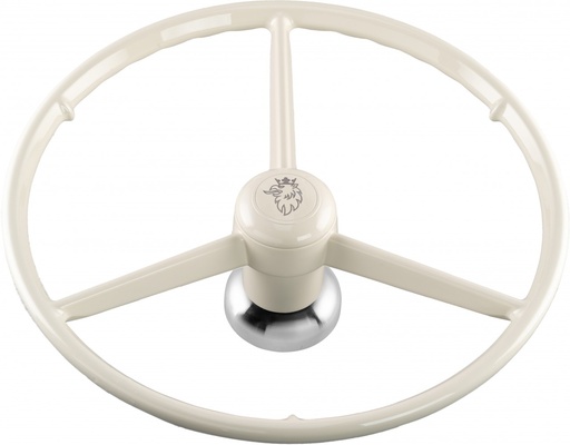 [500903] 3-Spoke Steering Wheel for Scania R Series Steamline & NextGen | White with Griffin Logo