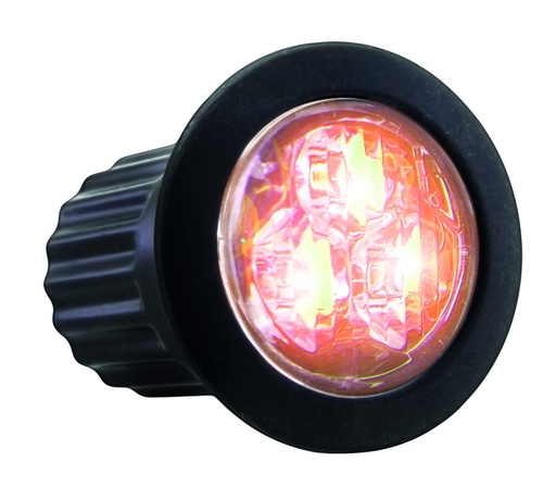 [5850190HP-A] 3-LED Round Strobe/Warning Light Amber 12-24V | Flush Mount