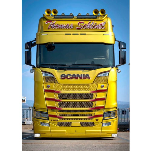 [2SCNGOSXST4LW] Stoßstangen-Spoiler Scania NextGen - Typ 4 - mittlere Stoßstage - 2x Talmu weiß