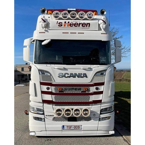 [2SCNGOSXST5TLW] Bumper Spoiler for Scania NextGen with Low Bumper | Type 5 Short | 2x White Talmu