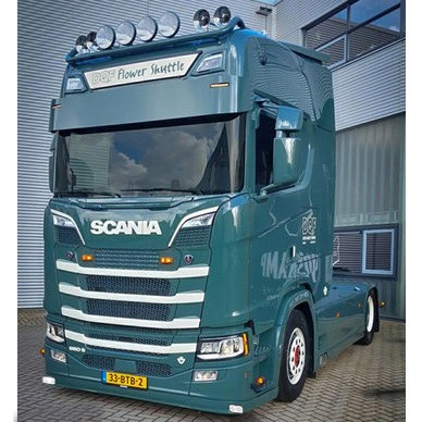 [2SCNGOSXSTLWT9] Bumper Spoiler for Scania NextGen with High Bumper | Type 9 | 2x White Talmu
