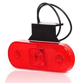 [5800195] LED Position Light with Reflector & E-Mark 12-24V - Red