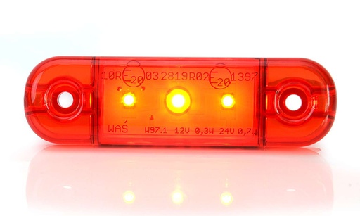 [5800341-5] 3-LED Ultra Slim Position Light 9-36V - Red + 5 Meter Cable