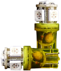 [4635010-A] T10 Lamps with 5 SMD LEDs Amber | Set of 2 Pieces