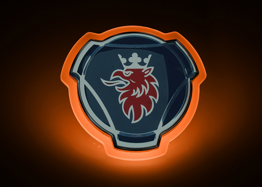 [463240873O] Illuminated Scania LED Emblem - Amber