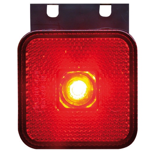 [5800288] LED Position Light Square 12-24V with Bracket | Red
